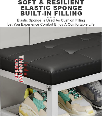 Modern Wooden Shoe Storage Bench SpaceSaving Design for Hallway & Living Room Stylish Organizer for Entryway Multifunctional Changing Stool Efficient Storage Solution