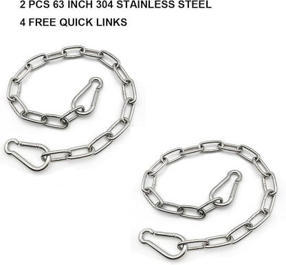 Heavy Duty Stainless Steel Chain 550LB Capacity for Punching Bags Hanging Chair Hammocks Swing Trapeze Yoga
