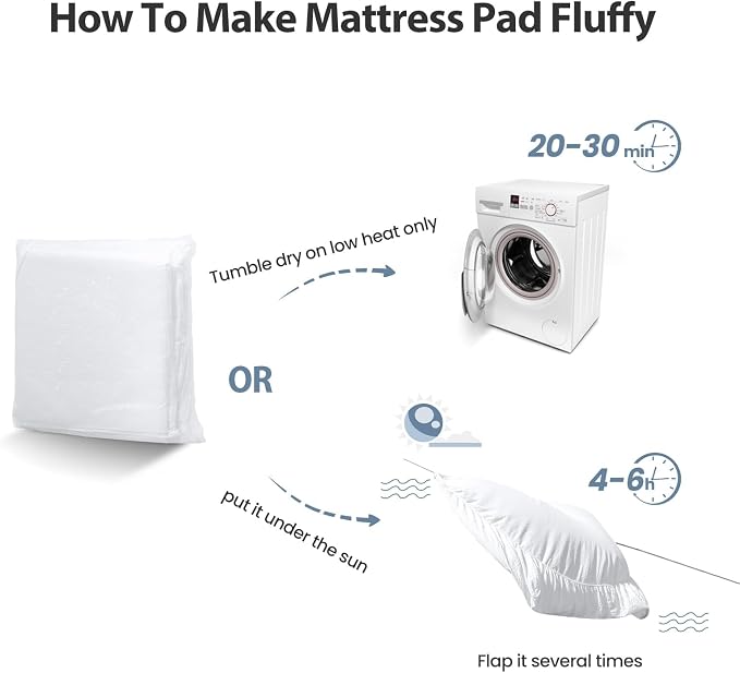 EASELAND RV King Mattress Pad Pillow Top Mattress Cover Quilted Fitted Mattress Protector Cotton Top 8-21" Deep Pocket Cooling Mattress Topper (72x80 Inches, White)