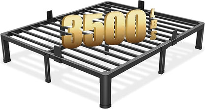 Yitong Angel 10 inch Queen Bed Frame with Round Corner Legs Mattress Slide Stopper,Low Profile Heavy Duty Metal Platform,Steel Slats Support,No Box Spring Needed,Easy Assembly,Noise Free