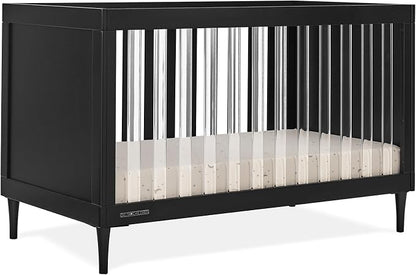 Delta Children Bowie 4-in-1 Convertible Acrylic Crib - Greenguard Gold Certified, Black Ebony