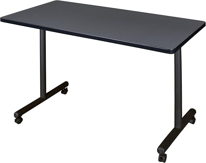 Romig Axis-Pro 42 x 24 in. Mobile T-Base Training Seminar Table- Grey