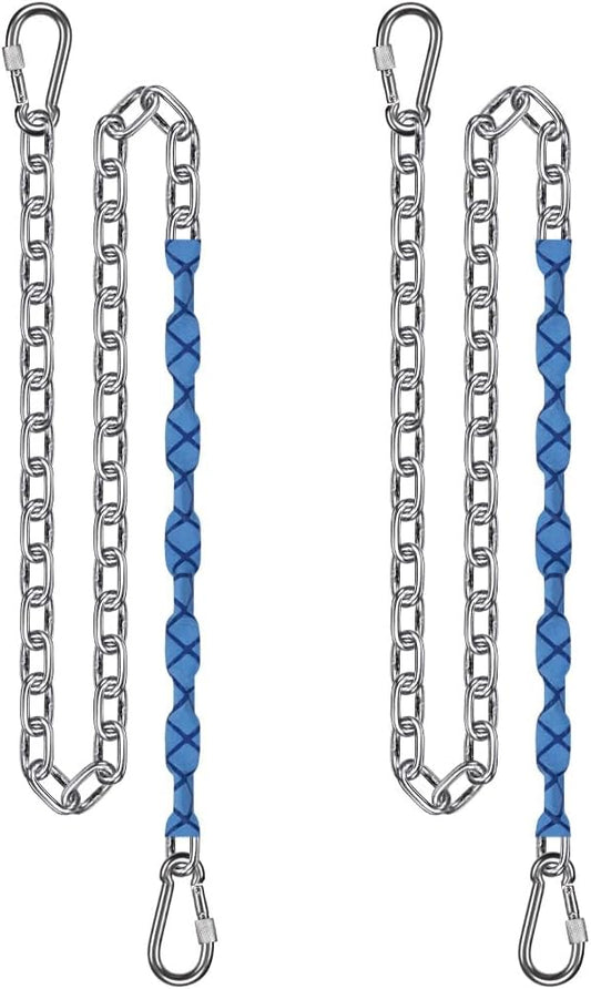 BeneLabel 2Pcs 65" Stainless Steel Swing Chains with 4 Quick Connection Hooks Heavy Duty Hanging Chain for Porch Swing, Swing Set, Hammock Chairs, Hanging Chair, Indoor Outdoor 1000 lb Capacity