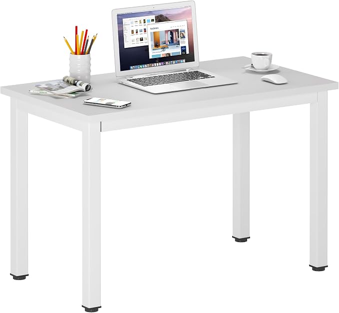 DlandHome Computer Desk, 31.5 inch Modern Simple Desk Computer Table Study Writing Desk for Home Office, White