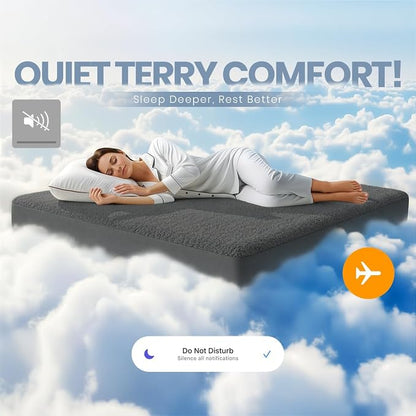 Utopia Bedding Queen Size Mattress Protector Waterproof, Premium 200 GSM Terry Mattress Cover, Soft & Breathable Bed Cover, Fitted Sheet Style Stretchable Deep Pockets 17" (Gray)