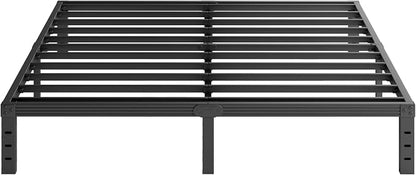 Furnitui 12 Inch High Platform California King Bed Frames, Metal Cal King Bed Frame No Box Spring Needed, Easy Assembly, Noise Free, Sturdy, Black