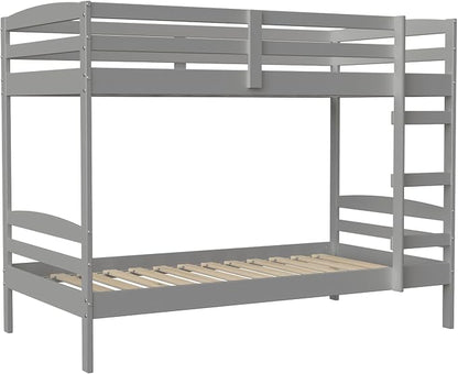 From the Tree Furniture Twin Over Twin Bunk Bed for Kids — Solid Pine Wood with Full-Length Safety Rails & Hang-On Ladder — 220 lbs Per Bunk · ASTM F1427 + 16 CFR 1213 Certified — Space-Saving Design