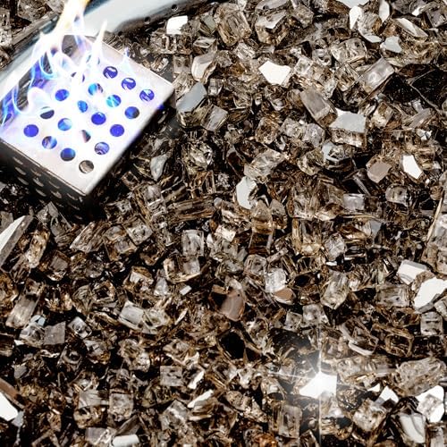 NUPICK 20 Pound Fire Glass, 1/4 Inch Reflective Fire Pit Glass