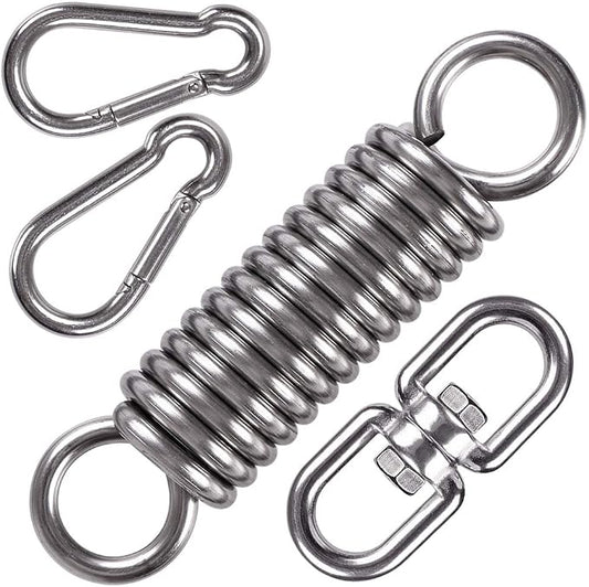 Hammock Chair Hanging Kit Swing Spring Hardware, Heavy Duty Suspension Swivel Hanger Hook for Hanging Chair, Rocking Seat, Porch Swing, Garden, 550 LB