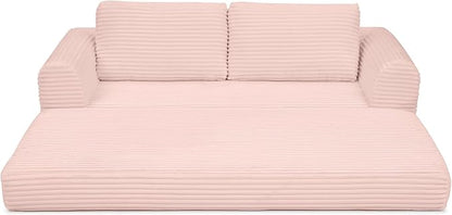 82-Inch Foldable Loveseat Boneless Cloud Couch, Modern Compressed Foam Daybed Floor Mattress Sleeper Sofa, 2-in-1 Boneless Convertible Sofa in a Box,No Assembly Required