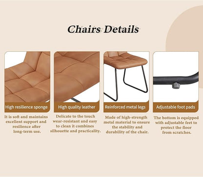 ZckyCine Butterfly‑Leaf 47‑63 Inch Extendable Dining Set with 6 PU Leather Chairs for Small‑Size Homes