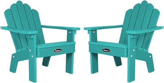 Kids Outdoor Chair, Kids Adirondack Chairs Set of 2, Toddler Outdoor Chair | CPC Certified, HDPE All Weather, Easy Assembly, Ergonomic Design, Fade Shield, Easy-Clean for Patio, Garden, Backyard, Beach