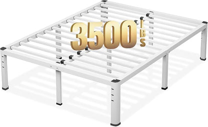 NKZ Full Platform Bed Frame, 18 Inch Metal Bed Frame with Storage Space, No Box Spring Needed, Easy Assembly, Noise Free, 3,500 lbs Heavy Duty Steel Slats Support