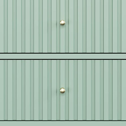 RoyalCraft 32" Large Nightstand Set of 2, Fluted Painted Wood Bedside Table with 3 Spacious Drawers, Modern End Table for Bedroom, Living Room, Light Green