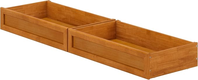 AFI, Mid-Century Modern Under Bed Storage Drawers, Twin/Full, Light Toffee