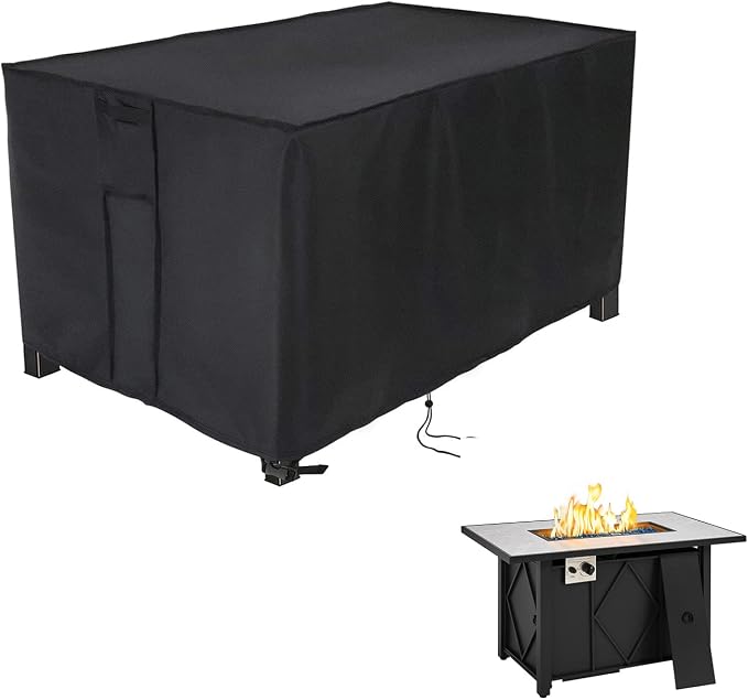 Rectangular Fire Pit Cover 43 inch, Propane Gas Fire Pit Table Cover,Outdoor Waterproof Firepit Table Cover - 43 X 22 X 25 Inch