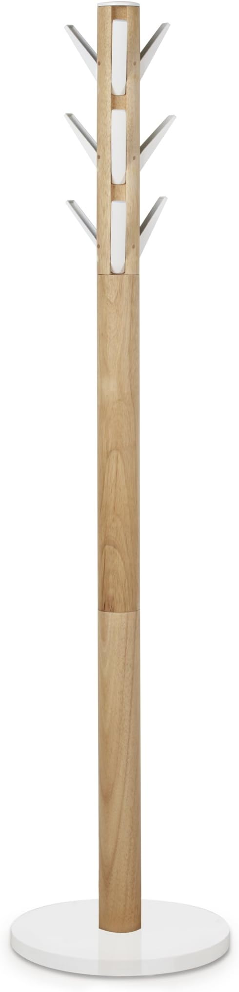Umbra Flapper Coat Rack, Clothing Hanger, Umbrella Holder, and Hat Organizer, Great for Entryway, White Natural