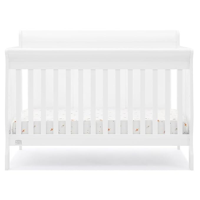 Simmons Kids Carter 6-in-1 Convertible Crib - Greenguard Gold Certified, Bianca White