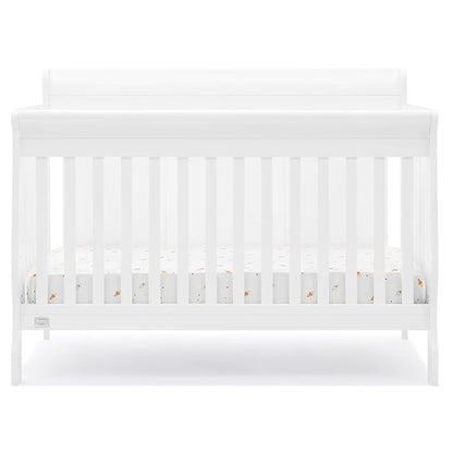 Simmons Kids Carter 6-in-1 Convertible Crib - Greenguard Gold Certified, Bianca White