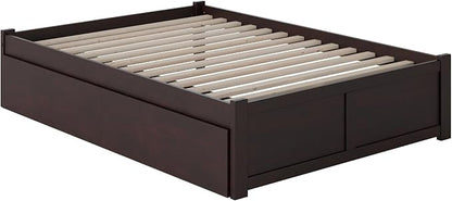 AFI, Concord Full Platform Bed with Footboard & Storage Drawers, Espresso