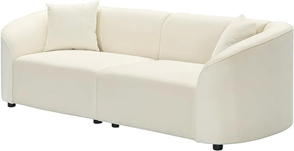 Merax 87" Large Couch, Comfy Upholstered Loveseat with Extra Deep Seats, Velvet Sofa for Living Room Apartment Office, Beige
