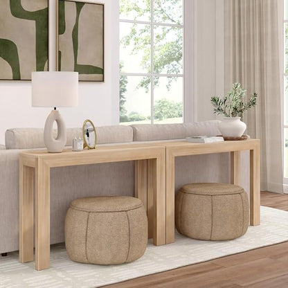 Plank+Beam Modern Solid Wood Console Table, 46 Inch, Sofa Table, Narrow Entryway Table for Hallway, Behind The Couch, Living Room, Foyer, Easy Assembly, Blonde