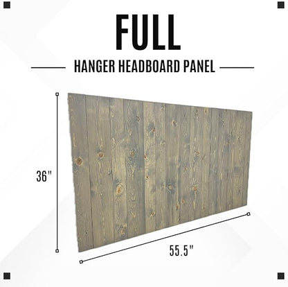 Barn Walls Solid Wood Headboard Gray Fog Oil-Based Finish with Smooth Natural Wood Grain, Wall-Mounted Panels, Adjustable Height, Rustic Coastal Bedroom, Built to Last, Full Size Head Board
