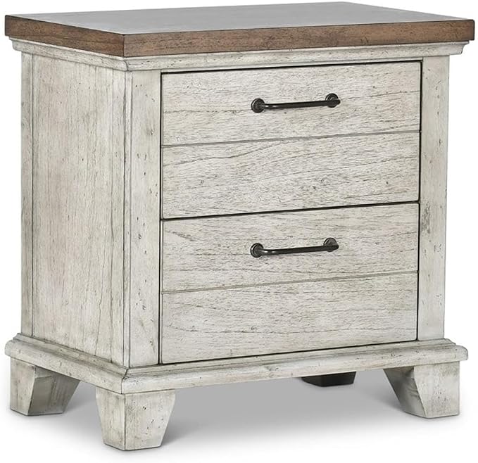 Pemberly Row Contemporary 4-Piece King Bedroom Set, Engineered Wood with Mindi Veneers, Gray Finish, Chevron Pattern, Includes Bed, Dresser, Mirror, Nightstand, Rustic Farmhouse Style
