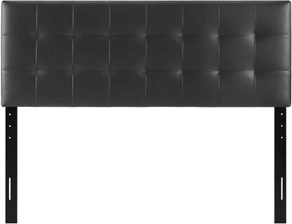 Modway Lily Tufted Faux Leather Upholstered Full Headboard in Black