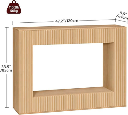 MAHANCRIS Modern Console Table, 47.2'' Entryway Table with Storage, Fluted Couch Table Behind Sofa, for Entrance, Foyer, Living Room, Bedroom, Dining Room, Natural CTNA2501