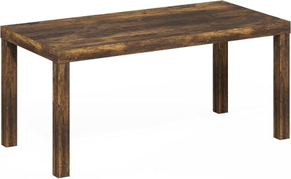 Furinno Classic Coffee Table, Modern Rectangle Printer Stand, Amber Pine | 1.8" Triple Thick Tabletop, Toolless Assembly, Side Table, for Living Room, Home Office
