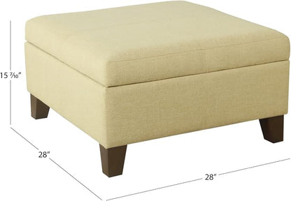 HomePop 28" Woven Square Storage Ottoman - Tan