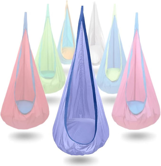 Kids Swing Seat Hammock Chair Indoor Outdoor Hanging Chair for Children,Soft & Safe with High Weight Capacity, Easy Install Perfect for Bedroom, Garden, Playroom (Violet)