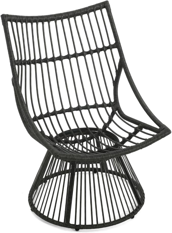 Hassyee PE Rattan Outdoor Chair and Table Set with Soft Seat Cushion for Poolside, Balcony, Lawn, Patio Furniture Set with High Wicker Chair Back for Garden, Backyard