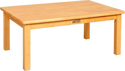 ECR4Kids 36in x 24in Rectangular Hardwood Table with 14in Legs, Kids Furniture, Honey
