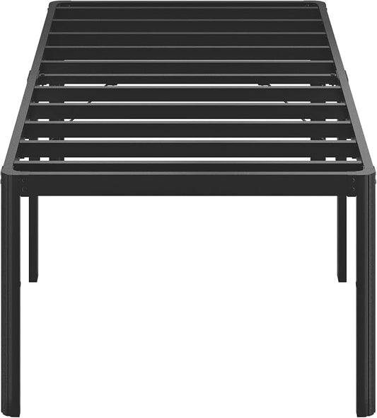 Lutown-Teen 25 Inch High Twin Bed Frames with Rounded Corner Legs, Heavy Duty Metal Twin Platform Bed Frame with Steel Slats Support, No Box Spring Needed, Noise Free, Easy Assembly