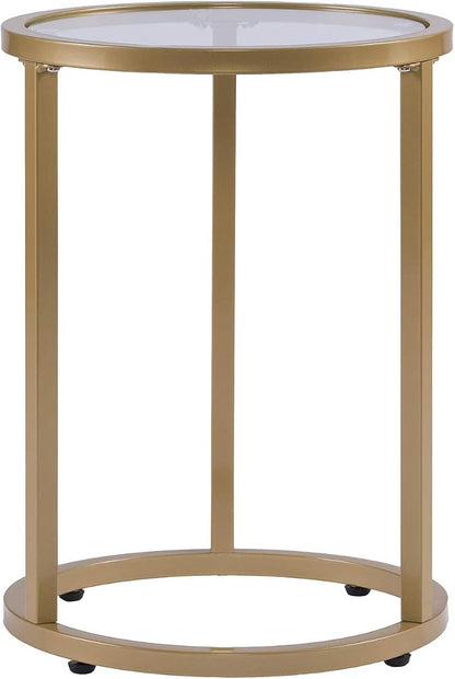 SEI Furniture Evelyn Glam Nesting Side Table 2pc Set, Gold (AMZ2924KC)