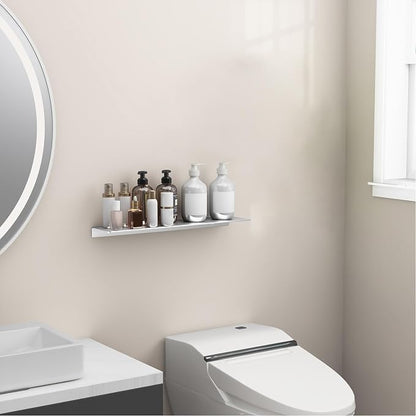 Danpoo 20 inch Floating Shelf for Wall Organizer & Storage, Display Shelf, Metal Wall Shelf for Bathroom, Living Room, Kitchen, Bedroom(Silver)