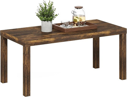 Furinno Classic Coffee Table, Modern Rectangle Printer Stand, Amber Pine | 1.8" Triple Thick Tabletop, Toolless Assembly, Side Table, for Living Room, Home Office