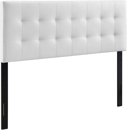 Modway Lily Tufted Faux Leather Upholstered Full Headboard in White