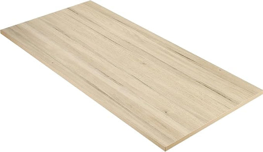 Kaboon Universal Tabletop 55"x27.5", Solid One-Piece Melamine Table Top, Double Desk L-Desk DIY, Home and Office Countertop, Oak