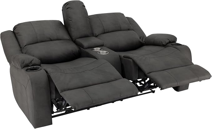 RecPro Charles 67" RV Wall Hugger Reclining Sofa | Gunmetal
