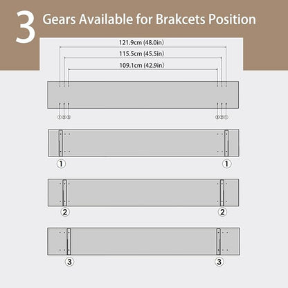 DINZI LVJ Long Wall Shelves, 55.1Inch Wall Mounted Shelves Set of 2, Extra Large Floating Storage Ledges with Sturdy Metal Brackets for Living Room, Bathroom, Bedroom, Kitchen, Espresso