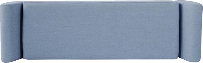 HomePop 60" Modern Storage Bench with Wood Legs - French Blue Woven