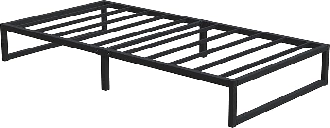 Lutown-Teen 12 Inch Twin Size Bed Frames Heavy Duty Metal Twin Platform Bed Frame No Box Spring Needed, Noise Free, Easy Assembly, Black