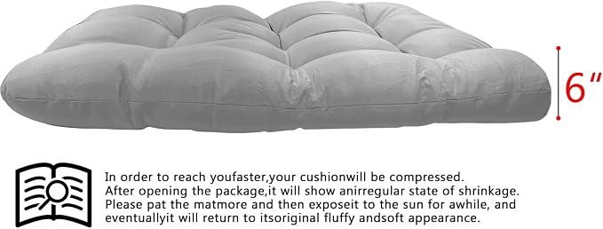 Enipate Outdoor Hanging Egg Chair Cushion, Water-Resistant Tufted Swing Basket Chairs Cushion Pads with Headrest Pillow