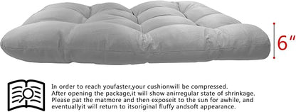 Enipate Outdoor Hanging Egg Chair Cushion, Water-Resistant Tufted Swing Basket Chairs Cushion Pads with Headrest Pillow