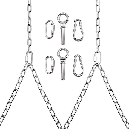 Yaeccc 2 Pack Heavy Duty Porch Swing Hanging Chain Kit,Hammock Chair Hardware for Indoor/Outdoor Hanging Chairs, Punching Bags, Rustproof, 770LB Capacity(Silver, 87'' Long Chain)