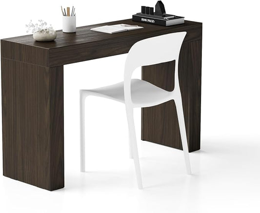 Mobili Fiver, Evolution Desk 47.2 x 15.7 in, Dark Walnut with Two Legs, Made in Italy