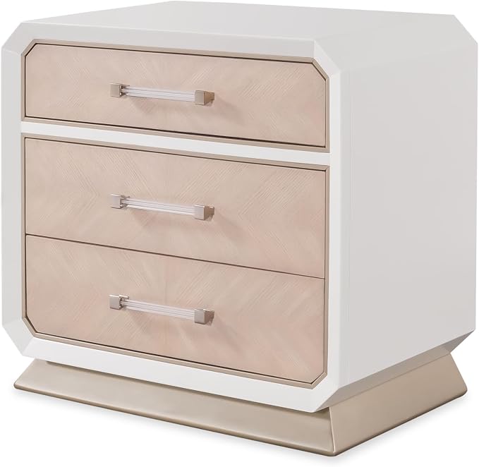 First of a Kind Dior Two Tone Luxury 4 Piece King Bedroom Set with Upholstered Tufted Headboard Modern Glam Design Coordinated Furniture Collection